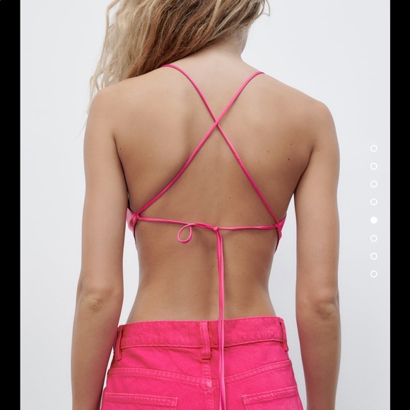Pink satin crop top - Picture 6 of 6